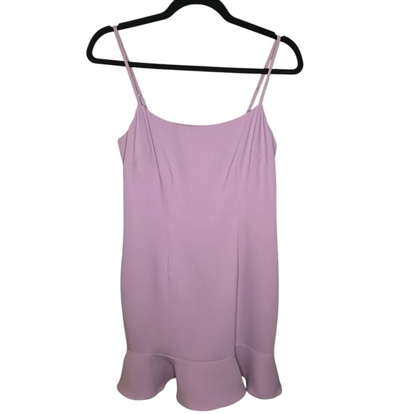 NWOT Lovers + Friends Lavender Lilac Teddy Ruffle Hem Mini Dress - Picture 4 of 7